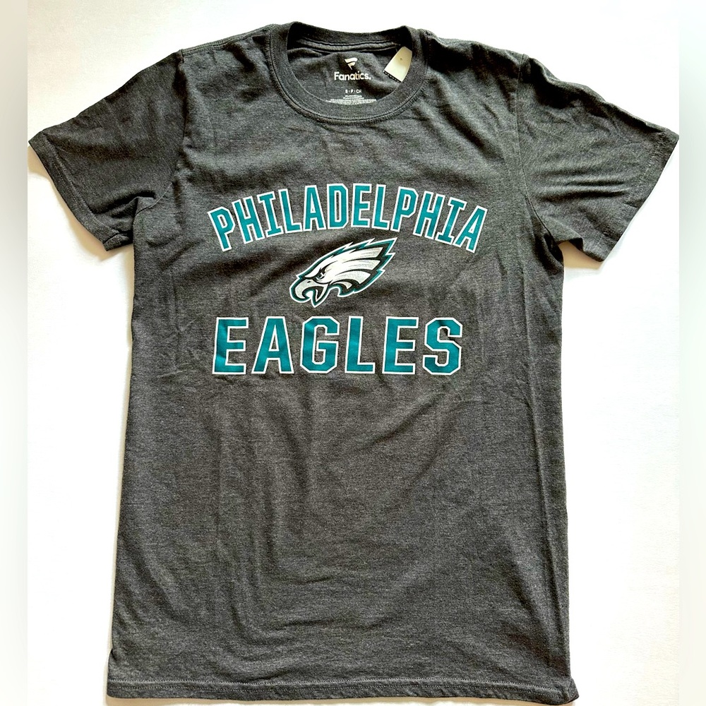 Philadelphia Eagles NFL Football, Fanatics Gray T-Shirt, Size: Small